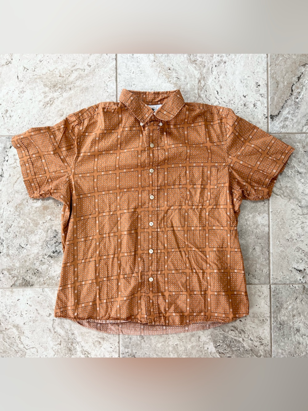 Kennington LTD CA Short Sleeve Cropped Boxy Western Plaid Button-Down Shirt, XL